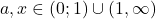 a,x\in (0;1)\cup (1,\infty)