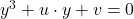 y^3+u \cdot y+v=0