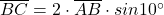 \overline{BC}=2 \cdot \overline{AB} \cdot sin10^\circ