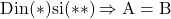 \rm{ Din (*) si (**) \Rightarrow A=B 