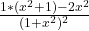 \frac{1*(x^2+1)-2x^2}{(1+x^2)^2}