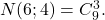 N(6;4)=C_9^3.