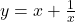  	y=x+\frac{1}{x} 	