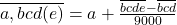 \overline{a,bcd(e)}=a + \frac{\overline{bcde}-\overline{bcd}}{9000} 