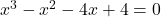 x^3-x^2-4x+4=0