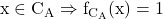 \rm{x\in C_{A}\Rightarrow f_{C_{A}}(x)=1  