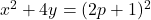  	x^2+4y=(2p+1)^2 	