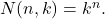 N(n,k)=k^n.