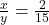 \frac{x}{y} = \frac{2}{{15}}