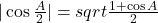 |\cos\frac{A}{2}|=sqrt{\frac{1+\cos{A}}{2}}