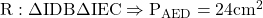  \rm{R:\\   \Delta IDB \eq \Delta IEC \Rightarrow    P_{AED} =24cm^2\bl} 	 	 	