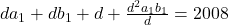 da_1+db_1+d+\frac{d^2a_1b_1}{d}=2008