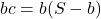 \small bc = b (S-b)