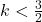 \bl k<\frac{3}{2}