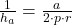 \frac{1}{h_a}=\frac{a}{2 \cdot p \cdot r}