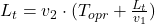 L_t=v_2\cdot (T_{opr}+\frac{L_t}{v_1})