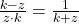 \frac{k-z}{z\cdot k}=\frac{1}{k+z}