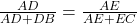 \frac{AD}{AD+DB}=\frac{AE}{AE+EC}