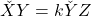 \v{XY}=k\v{YZ}