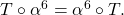 T\circ \alpha^6=\alpha^6\circ T. 	 	 	