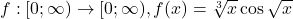 f:[0;\infty)\to[0;\infty),f(x)=\sqrt[3]{x}\cos \sqrt x