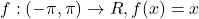 f:(-\pi,\pi) \rightarrow R, f(x)=x