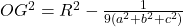 OG^2=R^2-\frac{1}{9(a^2+b^2+c^2)}