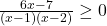 \frac{6x-7}{(x-1)(x-2)}\geq 0