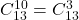 C_{13}^{10}=C_{13}^3