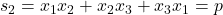 s_2=x_1x_2+x_2x_3+x_3x_1=p