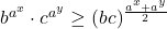 b^{a^x}\cdot c^{a^y}\geq (bc)^{\frac{a^x+a^y}{2}}