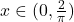 x\in(0,\frac 2{\pi})