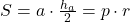 S=a \cdot \frac{h_a}{2}=p \cdot r