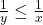 \frac{1}{y}\leq \frac{1}{x}