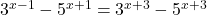 3^{x-1}-5^{x+1}=3^{x+3}-5^{x+3}