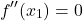  	\[ 	f''(x_1 ) = 0\, 	\] 	