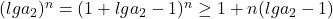 (lg a_2)^n=(1+lg a_2-1)^n\geq 1+n(lg a_2-1)