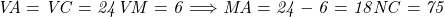  	\it{\bl VA = VC = 24\\\;\\VM=6\Longrightarrow  MA=24-6=18\\\;\\NC=75%din 24 = \frac{75}{100}\cdot24 = 18 \Longrightarrow  VN = 24-18=6\\\;\\Recipreoca T. Thales in \Delta  VAC \Longrightarrow  MN||AC . } 	 	