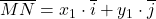 \bl \overline{MN}=x_{\small 1}\cdot\overline{i}+y_{\small 1}\cdot\overline{j}