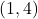 \[ 	\left( {1,4} \right) 	\]