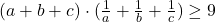 \bl(a+b+c)\cdot (\frac{1}{a}+\frac{1}{b}+\frac{1}{c})\geq9