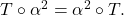 T \circ \alpha^2=\alpha^2 \circ T. 	 	 	