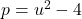 p=u^2-4