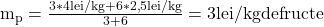 \rm{m_p=\frac{3*4lei/kg + 6*2,5lei/kg}{3+6}= 3lei/kg de fructe \bl 	 	 	