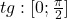 tg:[0;\frac{\pi}{2}]