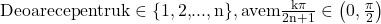  	 {\rm Deoarece pentru k} \in {\rm \{ 1,2,}...{\rm ,n\} ,avem }\frac{{{\rm k}\pi }}{{{\rm 2n + 1}}} \in \left( {0,\frac{\pi }{2}} \right) 	