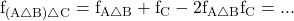 \rm{ f_{(A\bigtriangleup B)\bigtriangleup C}=f_{A\bigtriangleup B}+f_{C}-2f_{A\bigtriangleup B}f_{C}=... 