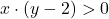 x \cdot (y-2)>0