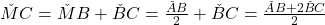 \v{MC}=\v{MB}+\v{BC}=\frac{\v{AB}}{2}+\v{BC}=\frac{\v{AB}+2\v{BC}}{2}