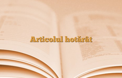 Articolul hotărât